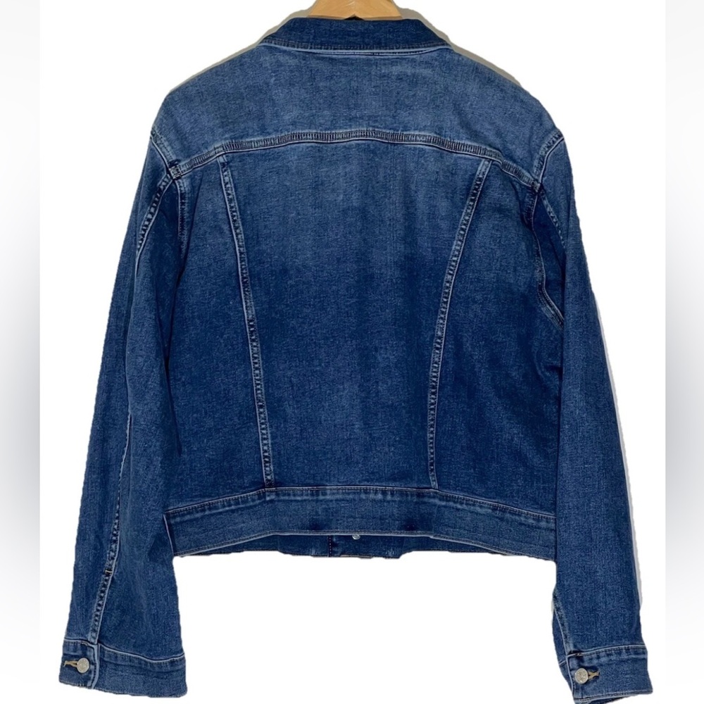 Calvin Klein Women's Button Up Denim Classic Trucker Jacket Storm Blue XXL - Picture 6 of 6